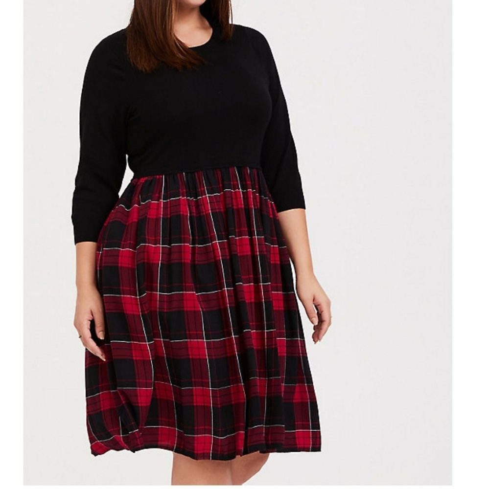 Plaid and Black Torrid Dress